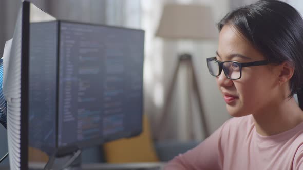 Close Up Of Asian Teen Girl Programmer Creating Innovative Software ...