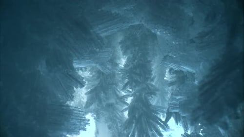 The Intricate Formation of Ice Crystals in a Cave Exhibits Stunning Beauty