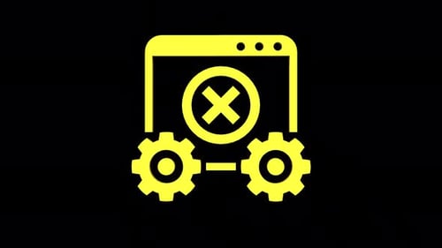 Animated 3D Yellow Browser Error and Settings Icon