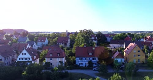 Aerial View of Houses in Suburban Landscape
