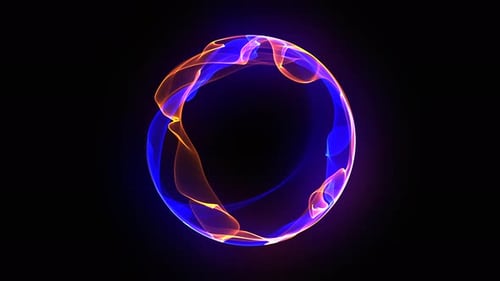 Abstract Glowing Sphere with Fluid Energy Waves