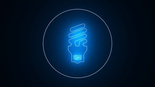 electric bulb loop alpha , glowing bulb icon