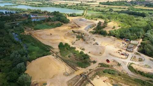 Aerial View of Industrial Construction Site in the UK