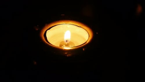 Candlelight close up with soft flickering flame
