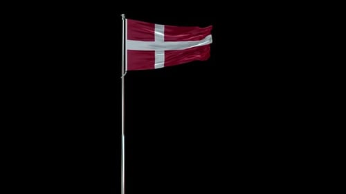 Realistic Waving Denmark Flag Animation