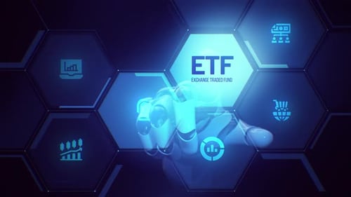 Animação de tela sensível ao toque de fundos negociados em bolsa de ETF