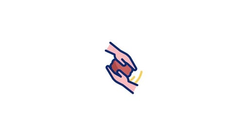 Animated Icon of Hands Kneading Dough or Clay