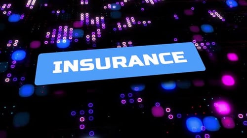 Insurance Text Reveals with Digital Glowing Background