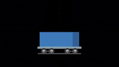Animated Flat Design Tram Car for Transportation