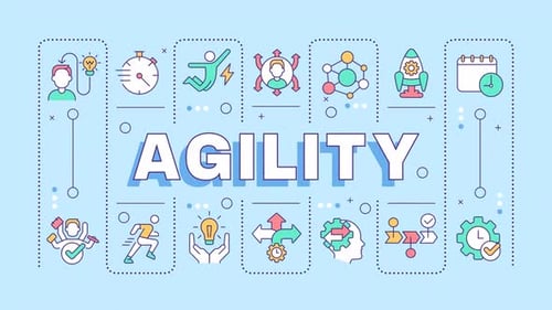 Flat Design Business Agility Concept Icon Reveal