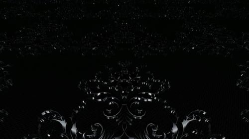 Dark Abstract Ornate Metallic Flowing Background Animation
