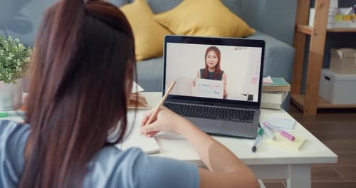 Student Attends Class Online From Home