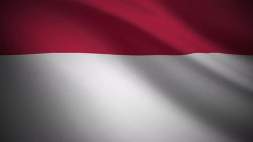 Seamless Red and White Fabric Flag Waving Loop