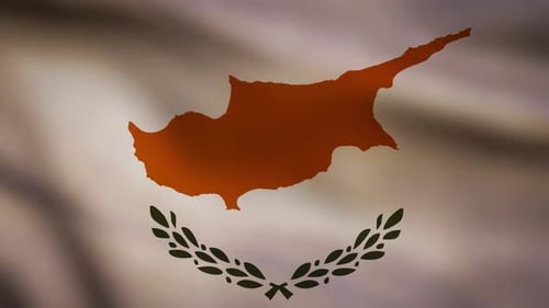 Waving Cyprus Flag Animation with Map