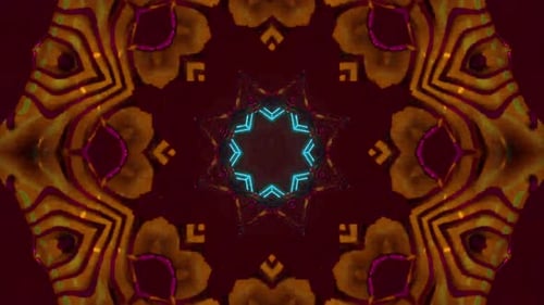 Vibrant Abstract Neon Geometric Kaleidoscope Pattern Loop