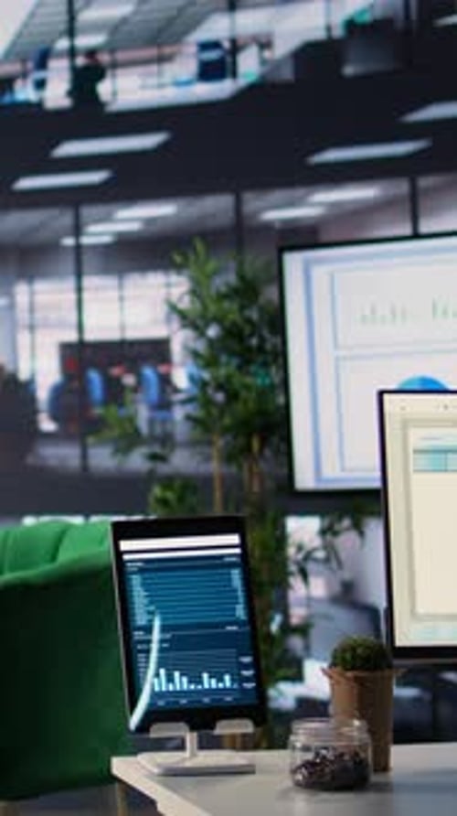 Vertical Video Luxurious Boardroom Space Within a Multinational Company Used for Meetings
