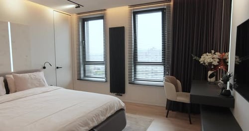 Stylish Bedroom with Modern Interior Design and Natural Light