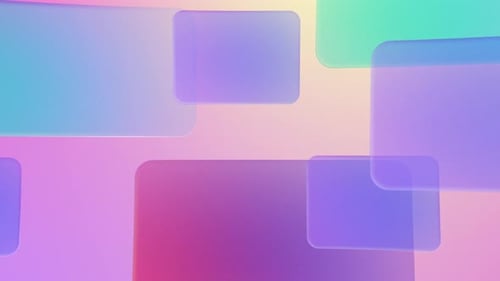 Modern Abstract Gradient Glass Shapes Looping Background Animation