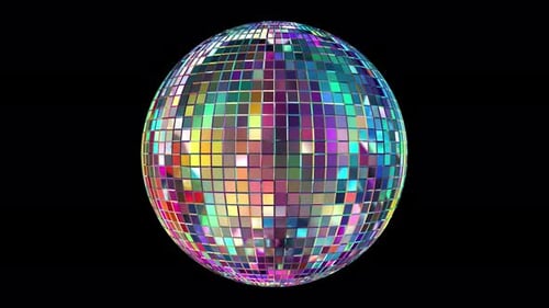 Rotating Retro Disco Ball Animation for Parties and Events