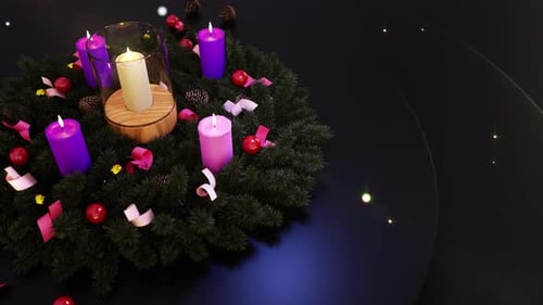 Couronne de l'Avent et bougies 08 4K