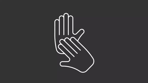 Animated Flat Design Icon of Hands Clapping