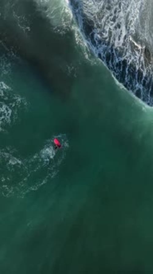 Vertical Video SkyHigh Surfing Adventure Aerial View of Surfers in Alanya Turkey