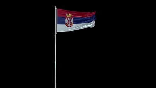 Realistic 3D Serbia Flag Waving Animation