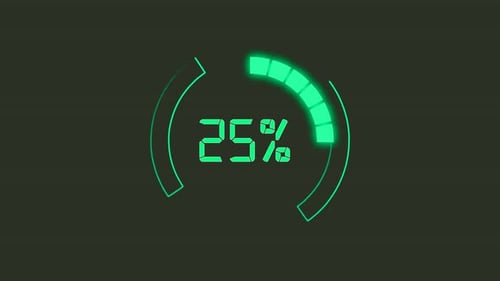 circle loading bar uploading and downloading to processing and 0 to 100 percent battery loading bar