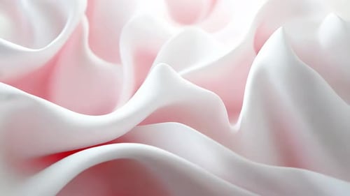 Abstract white and pink form, plastic-like material with soft edges and flowing curves.
