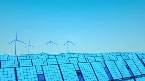 Geometric Clean Energy and Power Generation Animation