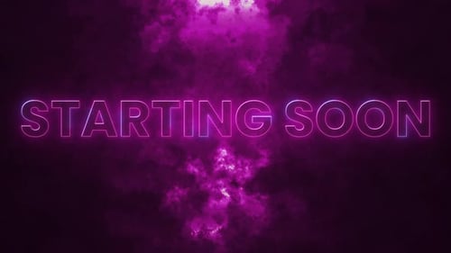 Glitch animation with "Starting soon" text. Featuring a futuristic. Perfect for gaming.