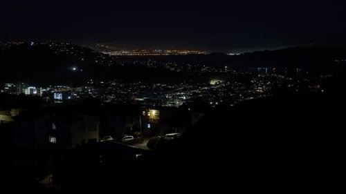 Illuminated cityscape of Wellington at nighttime in New Zealand