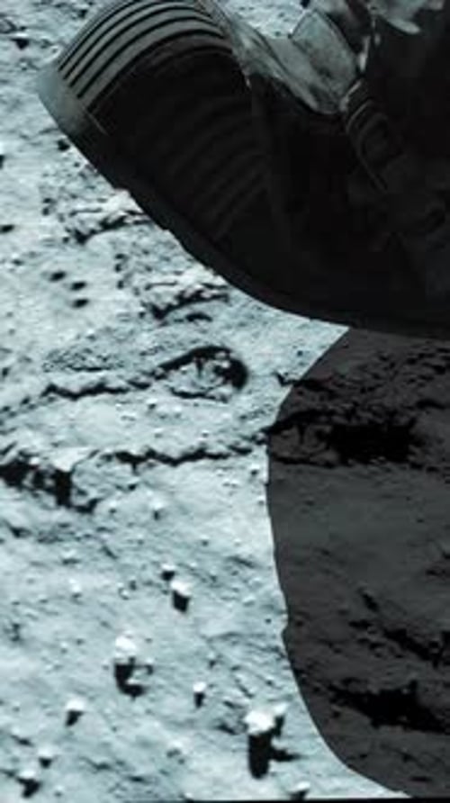Lunar Astronaut Walking on the Moon's Surface and