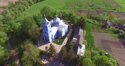 Little Orthodox church built more than a century ago. Religious building in the rural area