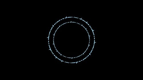 Coleção de interfaces: circuito principal contínuo de dois anéis concêntricos girando no sentido horário e piscando