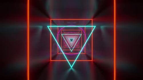 Dreifarbiger Neonlicht-Tunnel