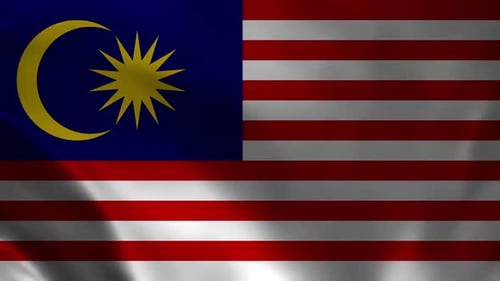 Realistic Waving Flag of Malaysia Animation