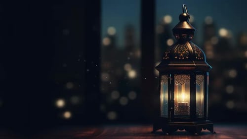Hintergrundschleife mit Ramadan-Laterne