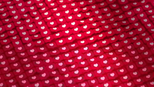 Endless like icon notifications. Social media popularity success concept. Seamless loop