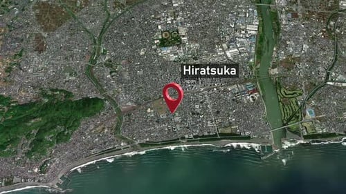 Hiratsuka City Zoom (Japan) from Space to Earth