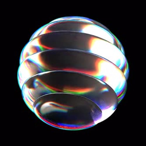 Abstract Colorful Glass Dispersion Vibrant 3D Shapes