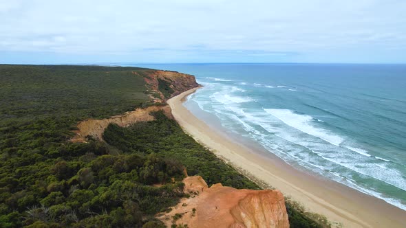 4K Drone View of Point Addis on the Great Ocean Road in Victoria ...
