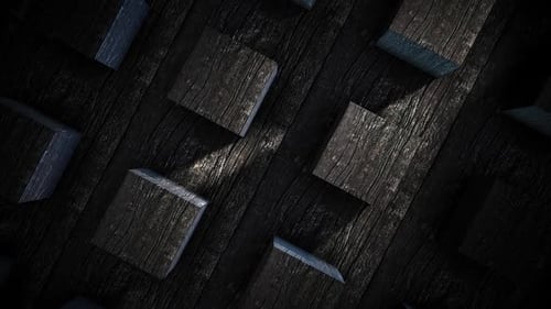 Dark Textured Wooden Blocks Loop Background Animation