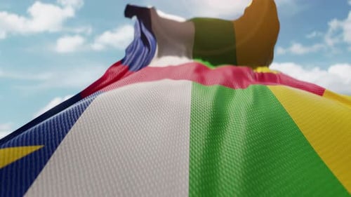 Central African Republic Flag Waving in Wind