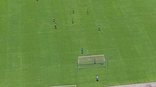 Professional soccer team training session at bali united training center