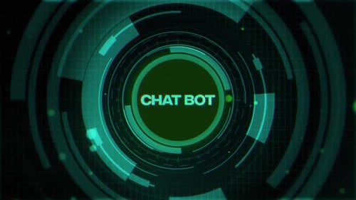 Texto do bot de bate-papo em fundo futurista do ciberespaço