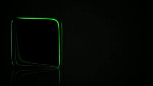 Luxury Dark Background with Green Tiles, Reflection, Exclusive, 3D Render