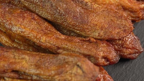Golden Brown Candied Bananas Close Up