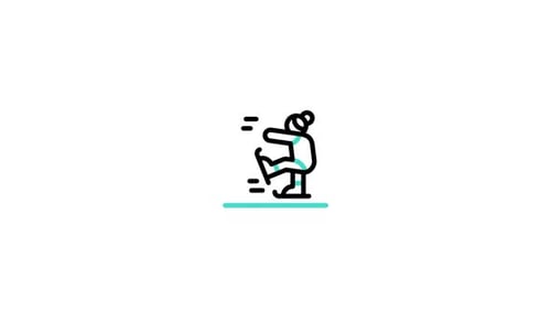 Animated Flat Design Icon of a Person Ice Skating