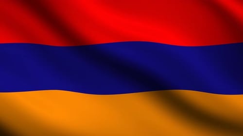 Waving Armenian Flag Seamless Loop Animation